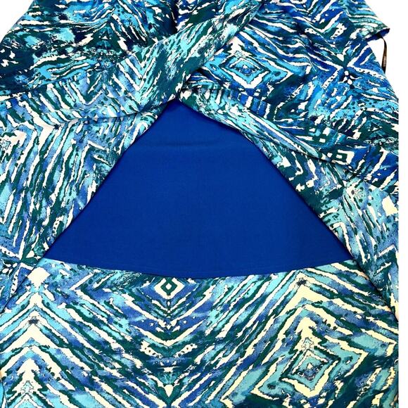 Forever 21 Sleeveless Racerback High Low Maxi Dress Size Large Blue Green NWT - Picture 4 of 10